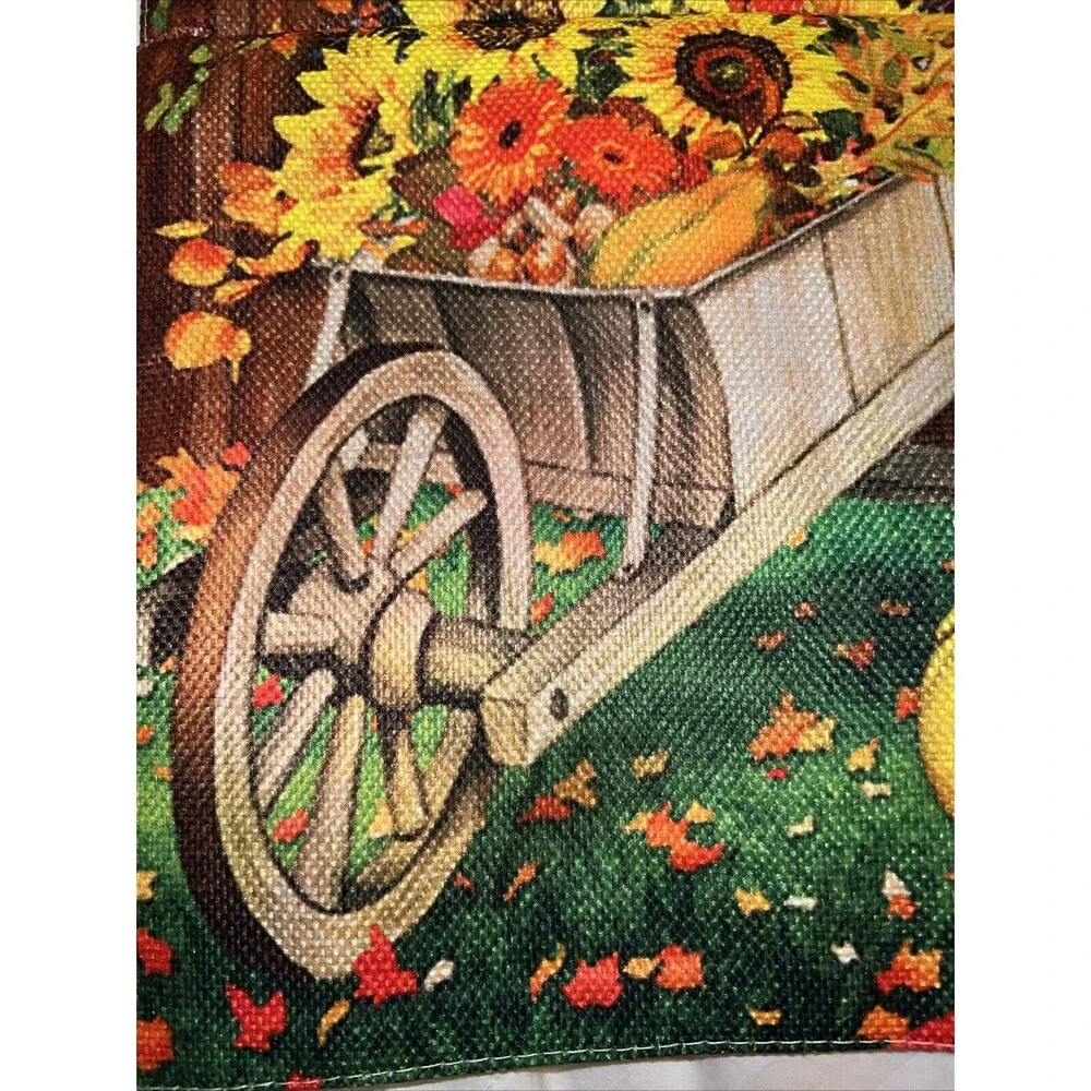 Pumpkin Welcome Flower Fall Garden Flag Double Side Decorative Yard Flag 12“×18”